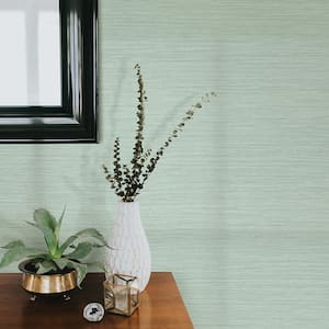 Giana Turquoise Horizontal Silk Turquoise Wallpaper Sample