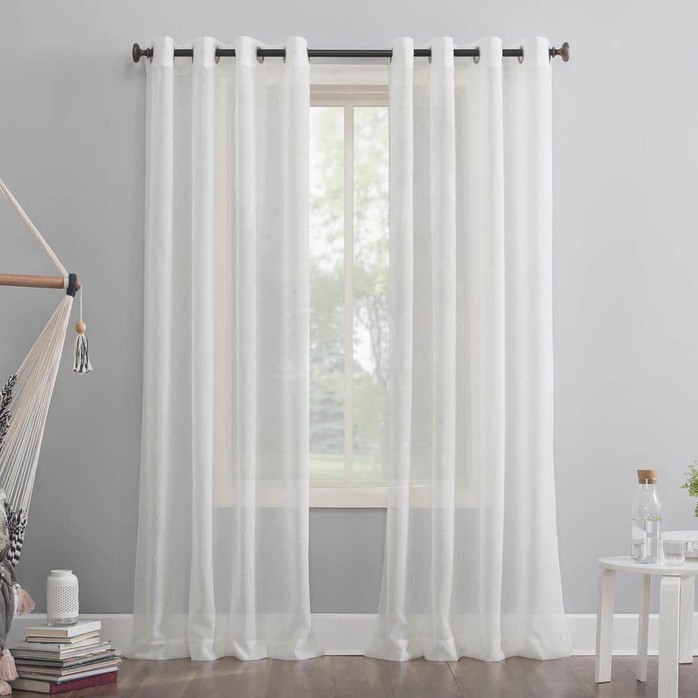 Tancer Crushed Voile Eggshell Polyester 51 in. W x 84 in. L Grommet Sheer Curtain (Single Panel) price history on PriceWatchPro