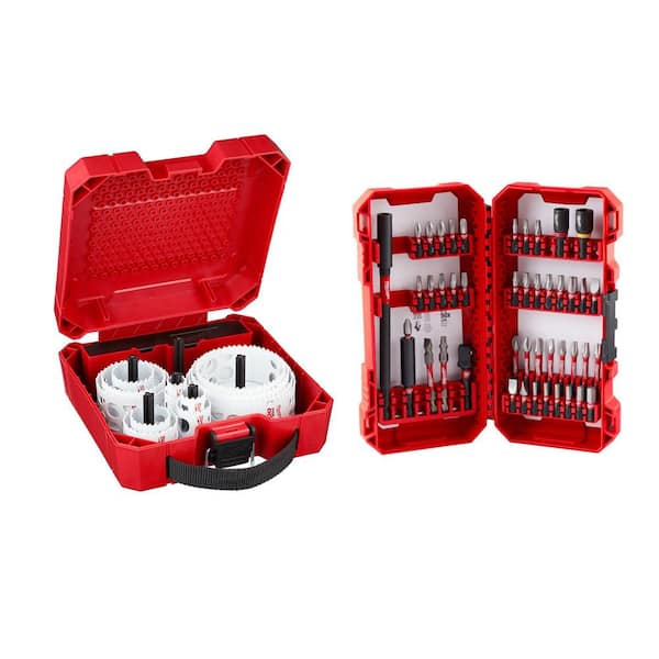 Hole Dozer General Purpose Bi-Metal Hole Saw Set W/SHOCKWAVE Impact Duty Steel Driver Bit Set (65-Piece)