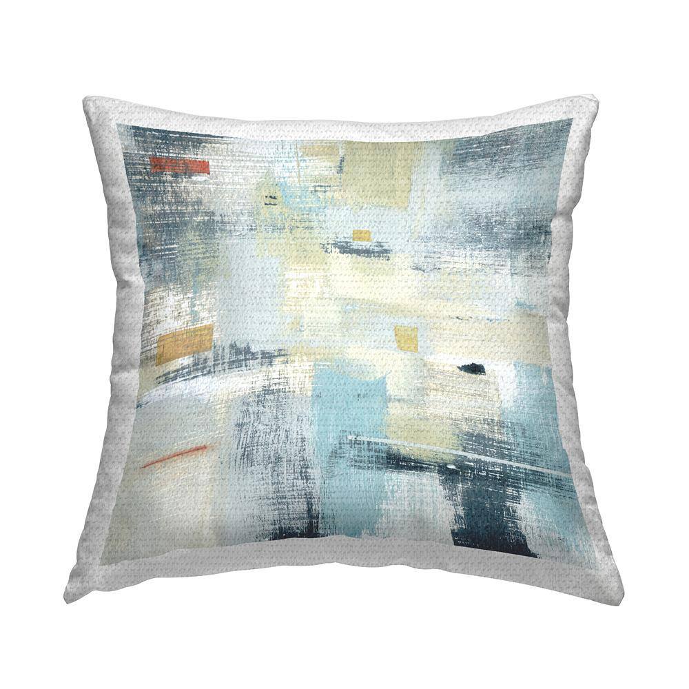 Woven Paint Stroke Abstraction Blue Beige Paint Blend Blue Square Outdoor Throw Pillow price history on PriceWatchPro