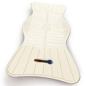 15.75 in. x 31.5 in. Non-Slip Bath Mat with Built-In Temperature Indicator in White