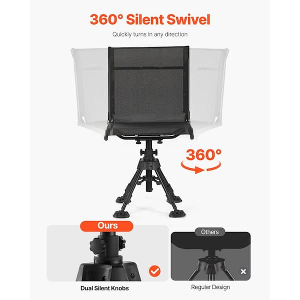 SKYSHALO 360° Silent Swivel Portable Blind Hunting Chair with
