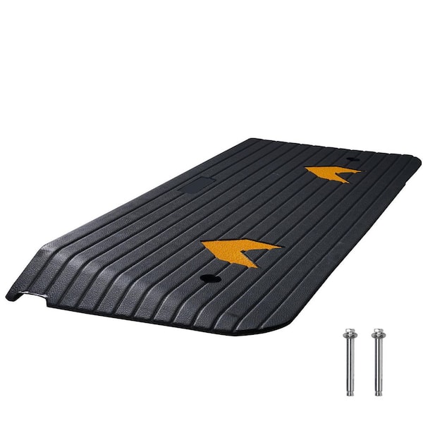 Rubber Threshold Ramp, 2 in. Rise Threshold Ramp Doorway, Recycled Power Threshold Ramp Rated 33069 lbs. Load Capacity