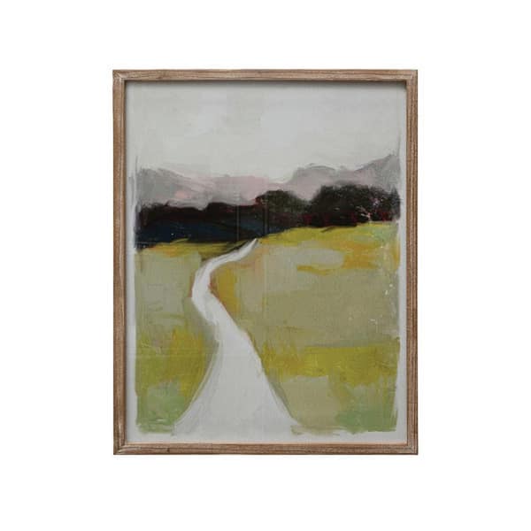 Storied Home 1-Piece Framed Country Watercolor Art Print with Glass Cover 26 in. x 21 in. .