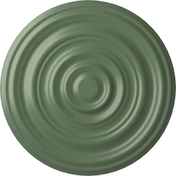 Ekena Millwork 1-1/2" x 29-1/8" x 29-1/8" Polyurethane Carton Smooth Ceiling Moulding, Hand-Painted Athenian Green