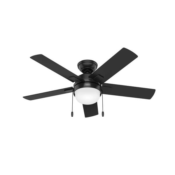 Hunter Zeal 44 in. Matte Black Indoor Ceiling Fan with Light Kit