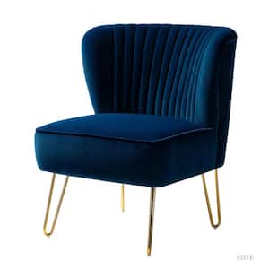 Alonzo Navy Side Chair with Tufted Back