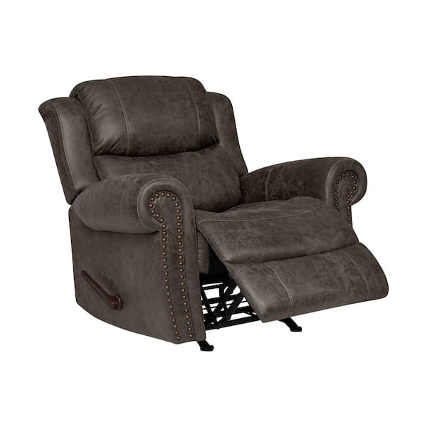 ProLounger 40 in. W Gray Faux Leather Rocking 3 Position Recliner