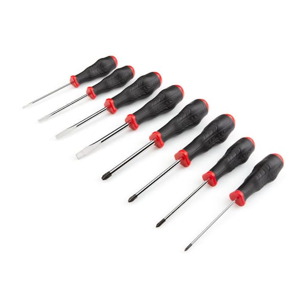 TEKTON High-Torque Chrome Blade Screwdriver Set, 8-Piece (#0-#3,1/8-5/16 in.)