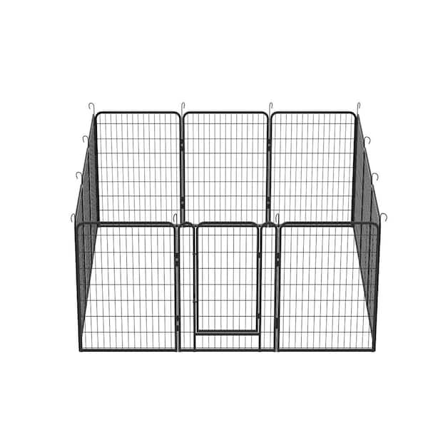 Unbranded Dog Playpen, 40 in. H 12-Panels Fence Indoor Outdoor Heavy-Duty Metal Foldable Dog Kennel Dog Pen with Anti-Rust Coating
