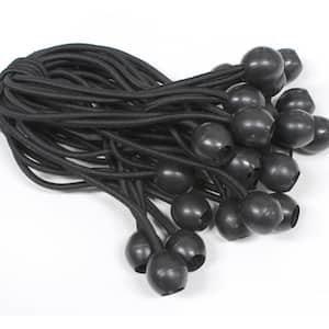 8 in. Black Ball Bungee Straps (25-Pack)