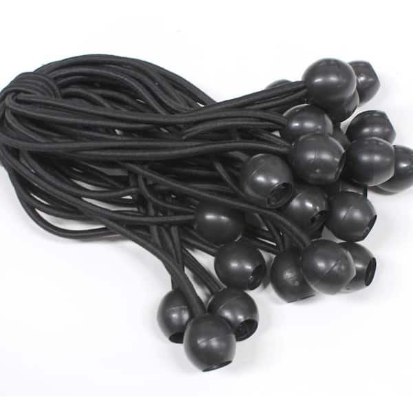 King Canopy 4 in. Black Ball Bungees (25-Pack)