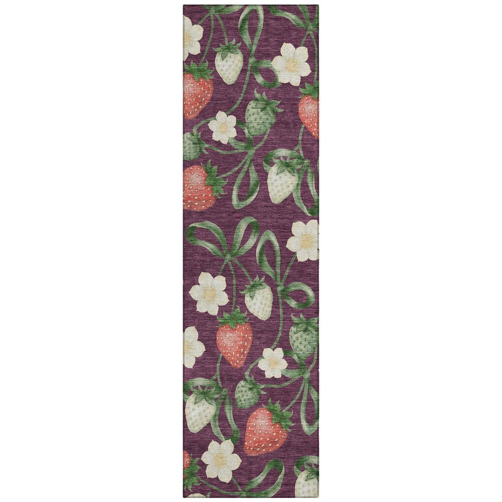 Chantille Machine Washable Indoor/Outdoor Abstract ACN2864 Eggplant 2 ft. x 7 ft. Runner Rug price history on PriceWatchPro
