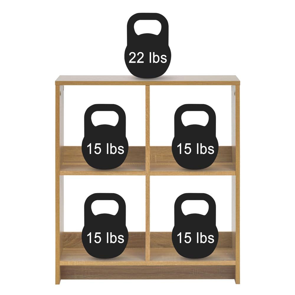 Ash Brown Adjustable 4-Cube Heavy Duty Organizer Shelf