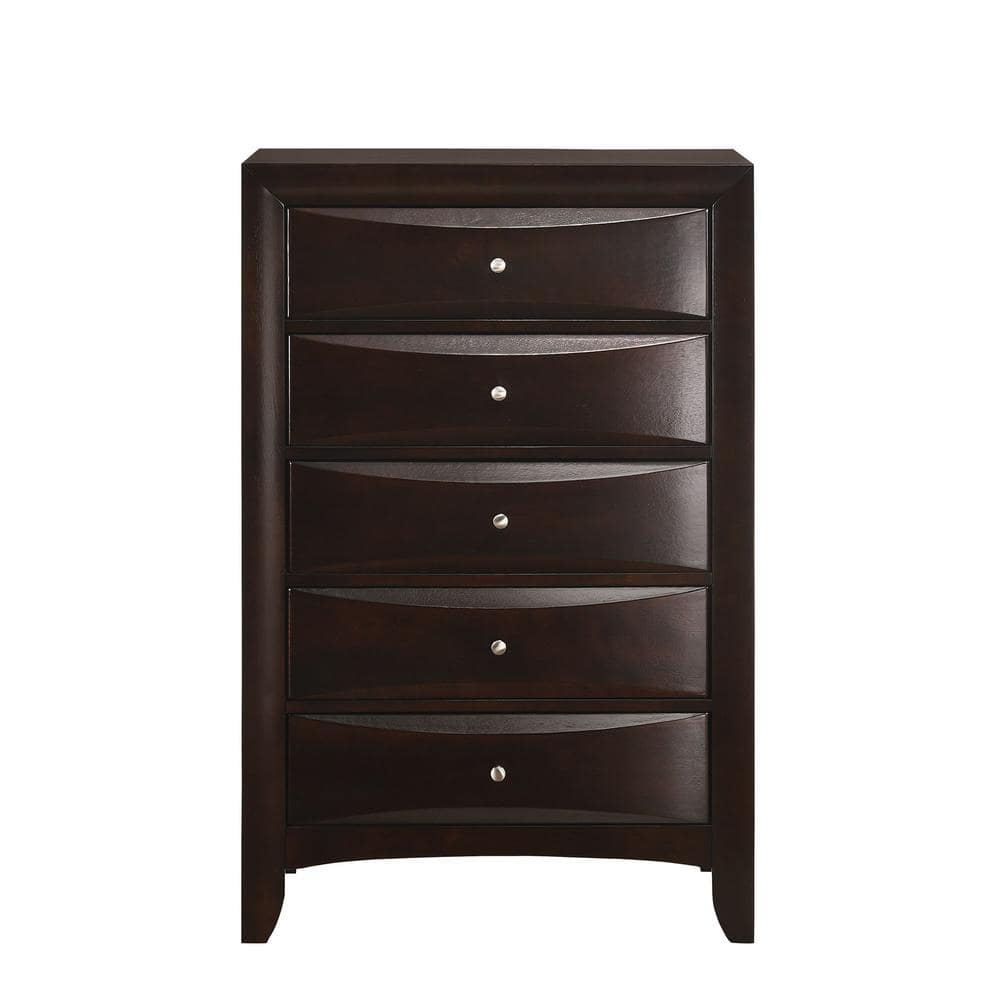 Transitional Mahogany 5-Drawer Chest with Dovetail Drawers