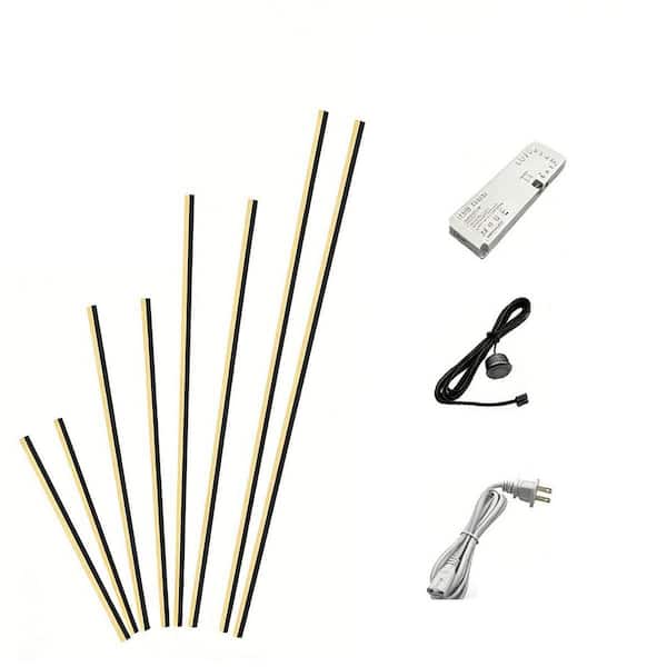 6-Piece 18 in. Warm White LED Recessed Lighting Kit with Smart Switch, Self-Adhesive Wall Panel Lights for Wall Panels