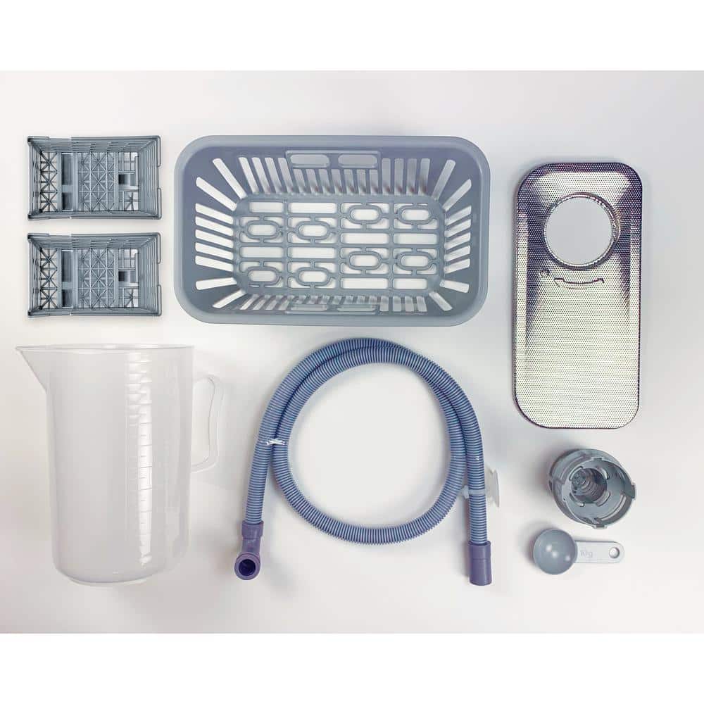 White Compact Countertop Dishwasher with Digital Display