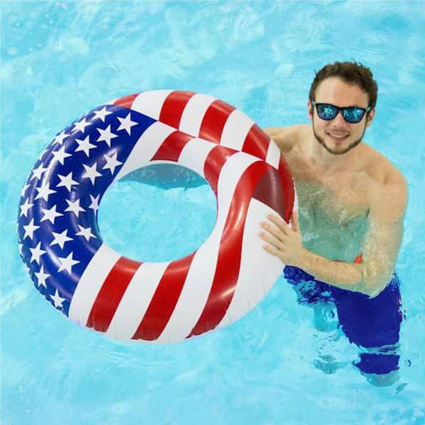 Swim Central Red, White and Blue Patriotic American Stars Swimming