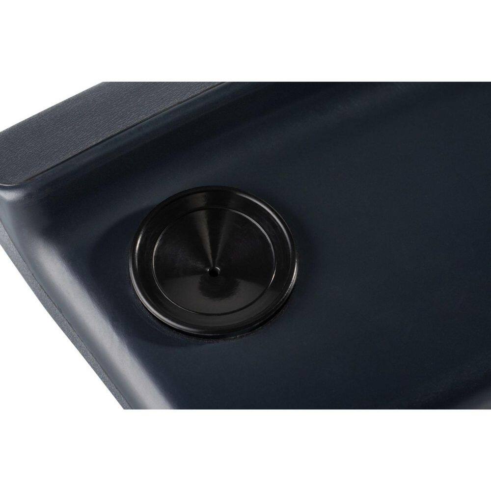 Dark Grey Ergonomic Hard Bath Pillow with Suction Cups