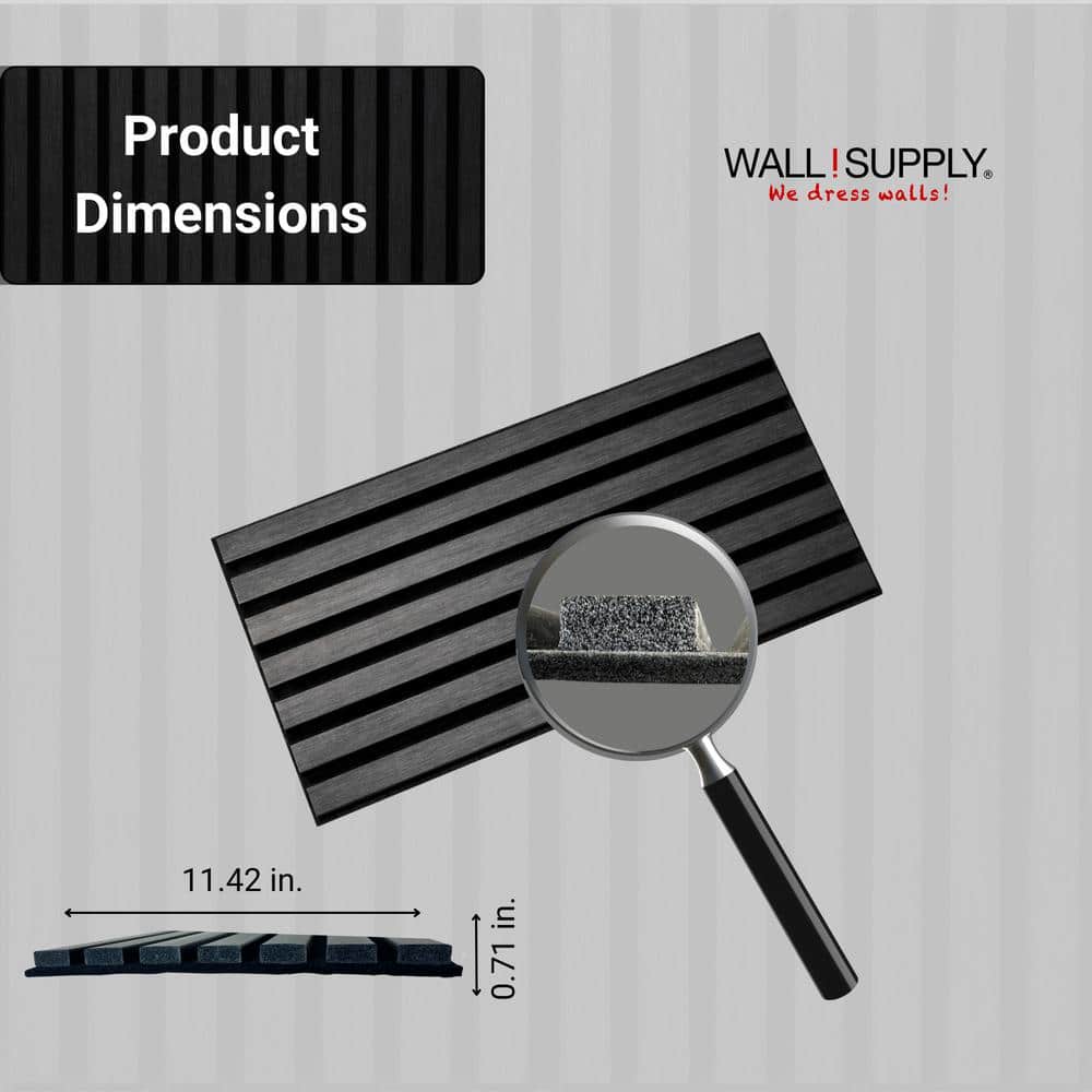 Anthracite 3D Acoustic Polystyrene Wall Panels Set of 6