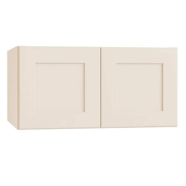 Home Decorators Collection Newport 36 in. W x 24 in. D x 15 in. H Assembled Plywood Wall Bridge Kitchen Cabinet in Blended Cream with Soft Close