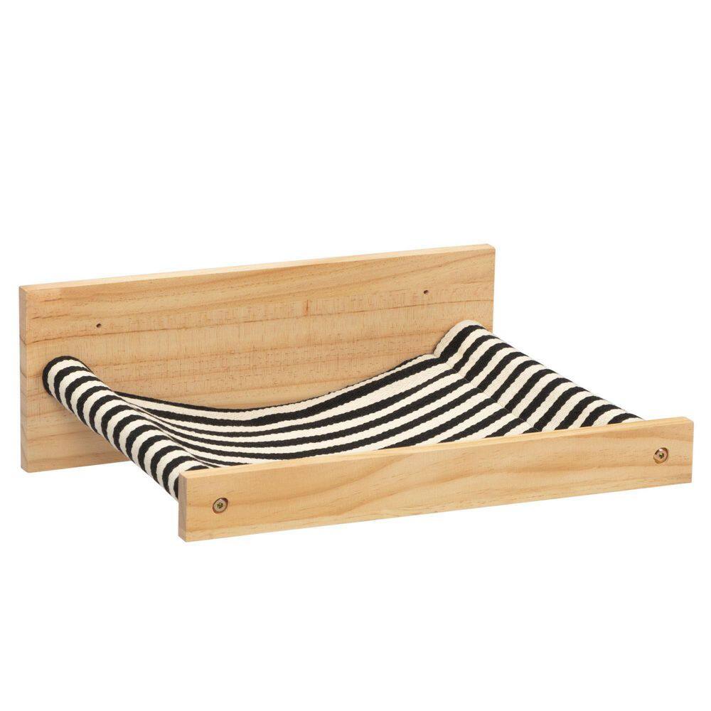 Medium Wall-Mounted Wooden Cat Shelf