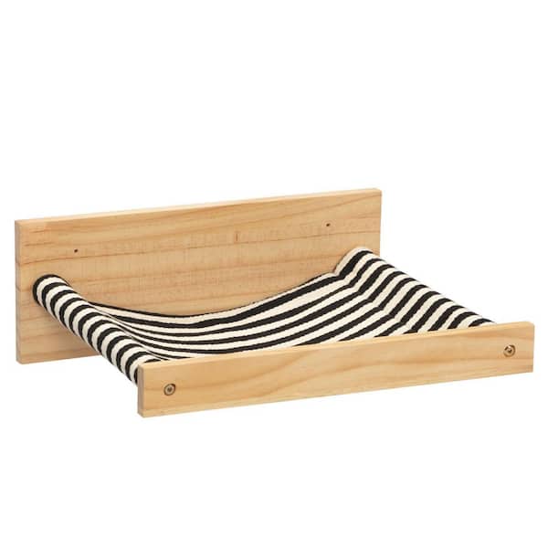 Unbranded Medium Wall-Mounted Wooden Cat Shelf