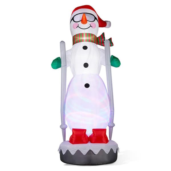 Snow Miser Inflatable Glitzhome 20 ft. x 7.21 ft. Giant DISCO Lighted Inflatable Skiing ...