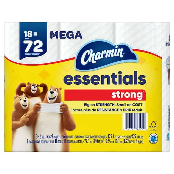 Essentials Strong Toilet Paper Rolls (18-Mega Rolls)