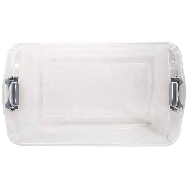 Homz 66 Qt Clear Storage Organizing Container Bin with Latching Lids (4  Pack)