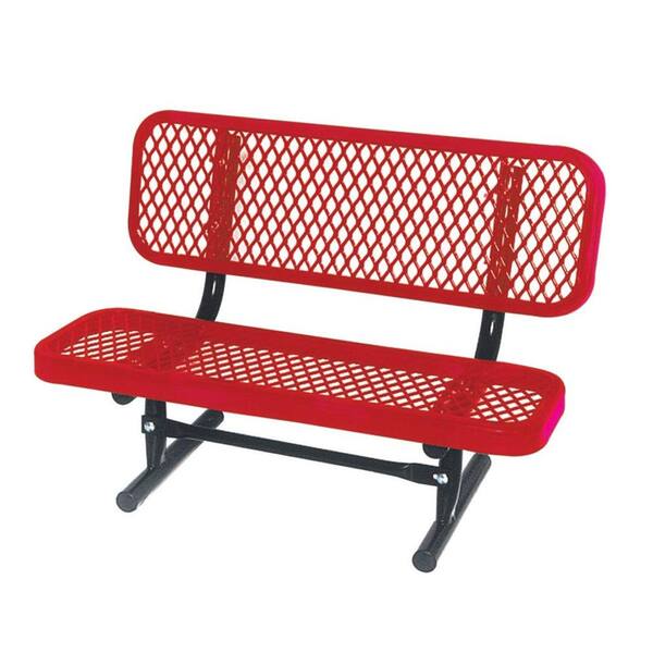 Ultra Play 3 ft. Diamond Red Commercial Park Preschool Bench