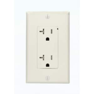 Decora Plus 20 Amp Commercial Grade Tamper Resistant Self Grounding Duplex Surge Outlet, White