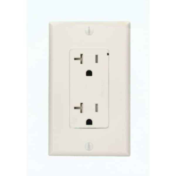 Leviton Decora Plus 20 Amp Commercial Grade Tamper Resistant Self Grounding Duplex Surge Outlet 2991