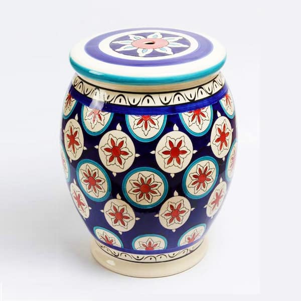 Zaer Ltd. International 17.75 in. Tall Ceramic Garden Stool Cadence