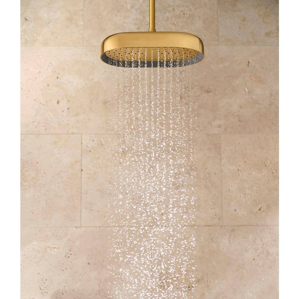 Elysian 14" Vibrant Brushed Nickel Ceiling Rain Shower Head