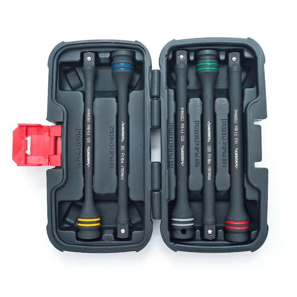 Husky - 65-140 ft. lbs. Torque Limiting Impact Extension Bar Set (5-Piece)