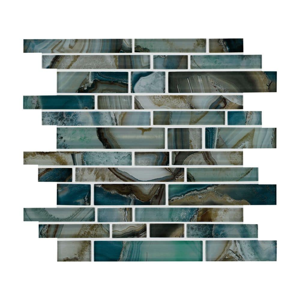 MSINight Sky Interlocking 12 in. x 14 in. Glass Mesh-Mounted Mosaic Wall Tile (0.97 sq. ft. / each) (GLSIL-NIGSKY8MM)