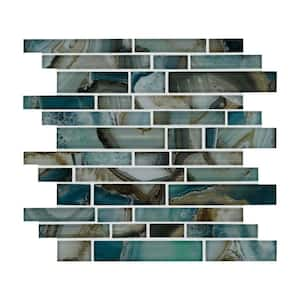 Night Sky 12 in. x 14 in. Mesh-Mounted Glossy Mosaic Glass Wall Tile (0.97 sq. ft. / each)