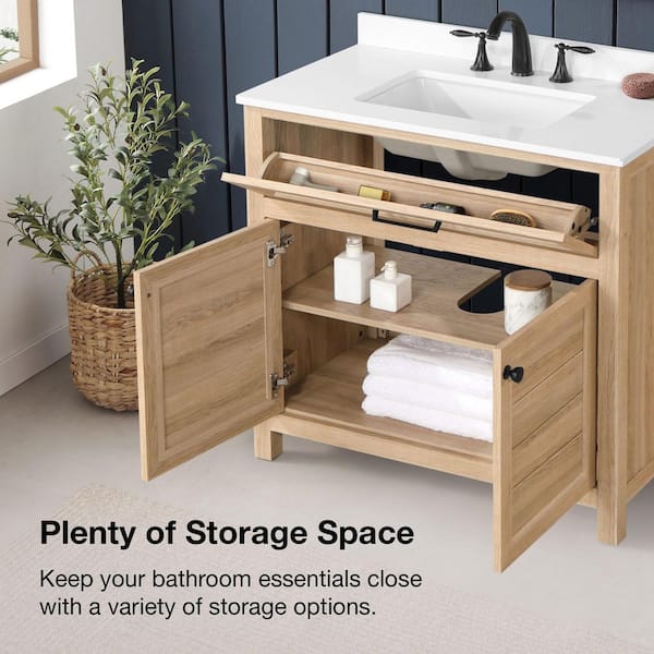 Home Decorators Collection Hanna 36 in. Single Sink Weathered Tan