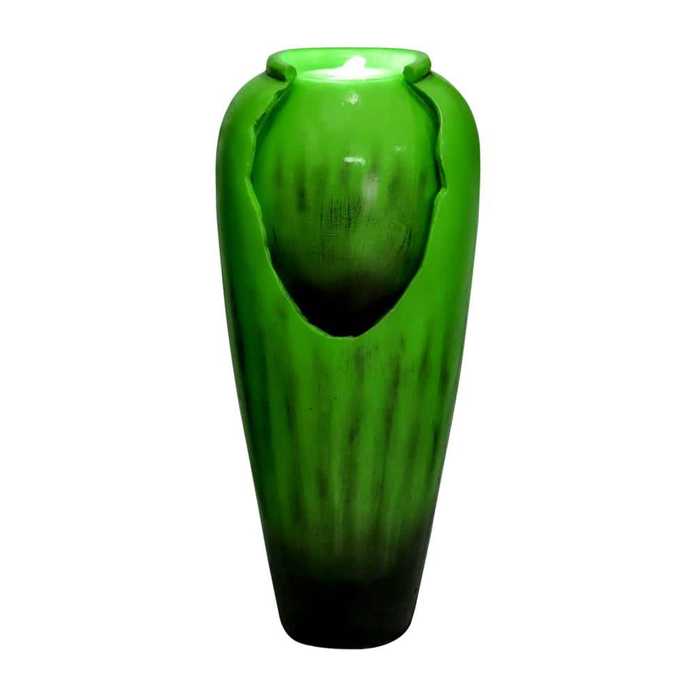 30.7in. Concrete Outdoor Fountains Indoor Waterfall -Tall Water Jar Fountain for Garden, Patio, Home Art Decor price history on PriceWatchPro