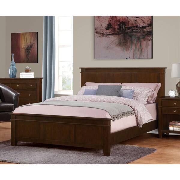 Simpli Home Carlton Tobacco Brown Queen Bed Frame