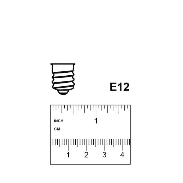 Bulbrite 15W 130V Clear Bent Tip Decorative Bulb, E12 Base, 15CFC/25  (130V)