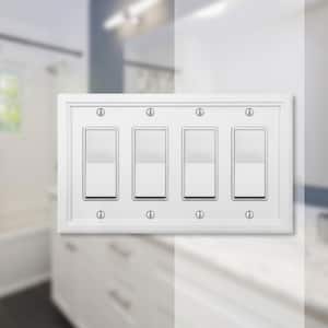 Elly 4 Gang Rocker Composite Wall Plate - White