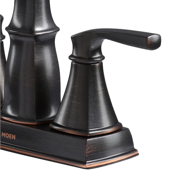 MOEN Hensley 4 in. Centerset 2-Handle Bathroom Faucet in  