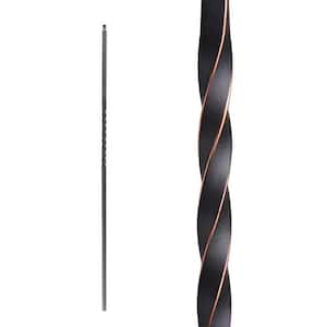 Stair Parts 44 in. x 1/2 in. Oil Rubbed Copper Single Twist Iron Baluster for Stair Remodel
