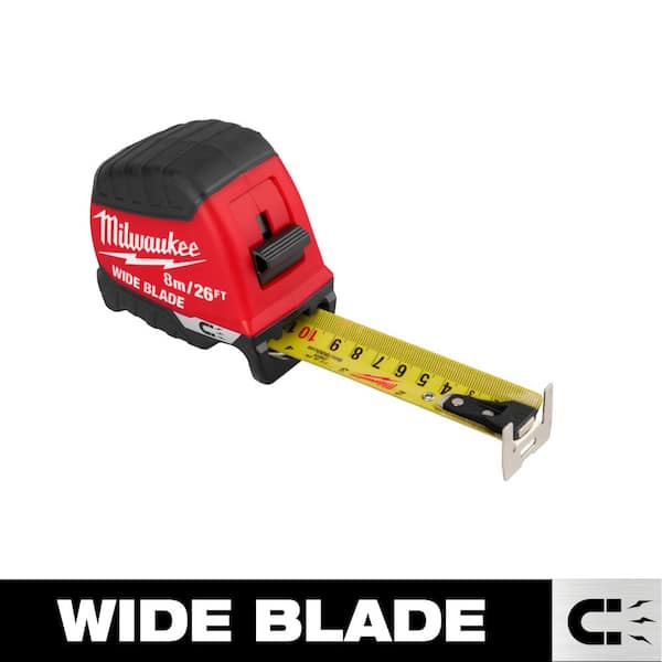 Milwaukee 8m/26 ft. Wide Blade Magnetic Tape Measure With 18 ft. Reach