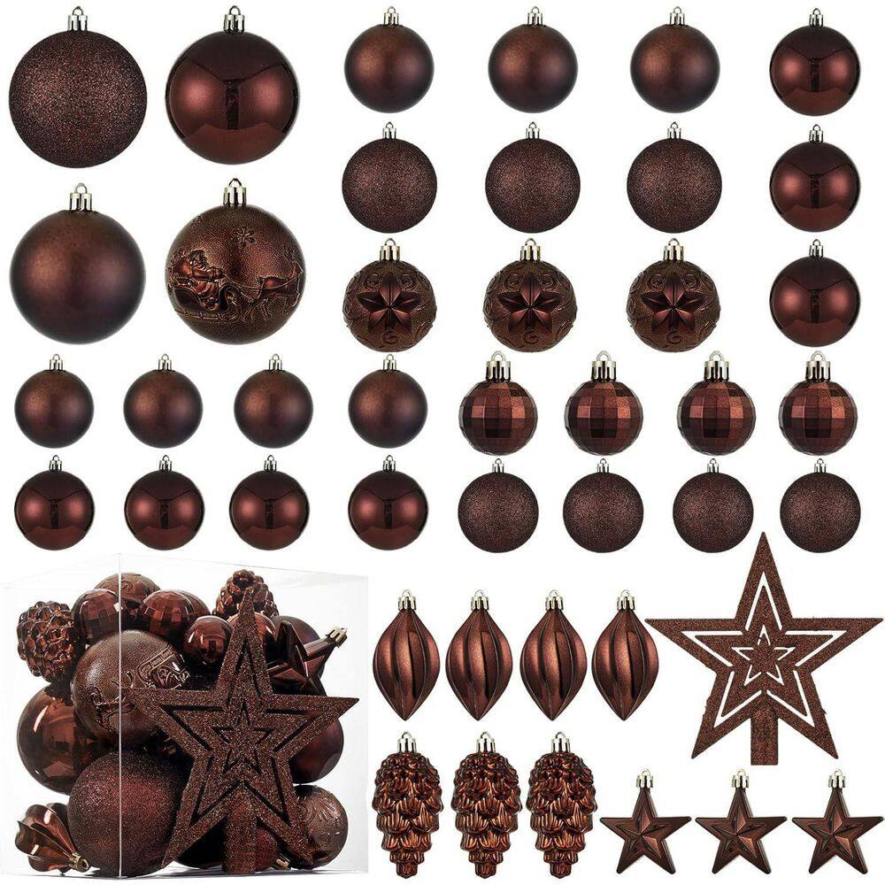 43-Pack Shatterproof Coffee Christmas Balls with Hanging Loops, Xmas Tree and Party Decor price history on PriceWatchPro