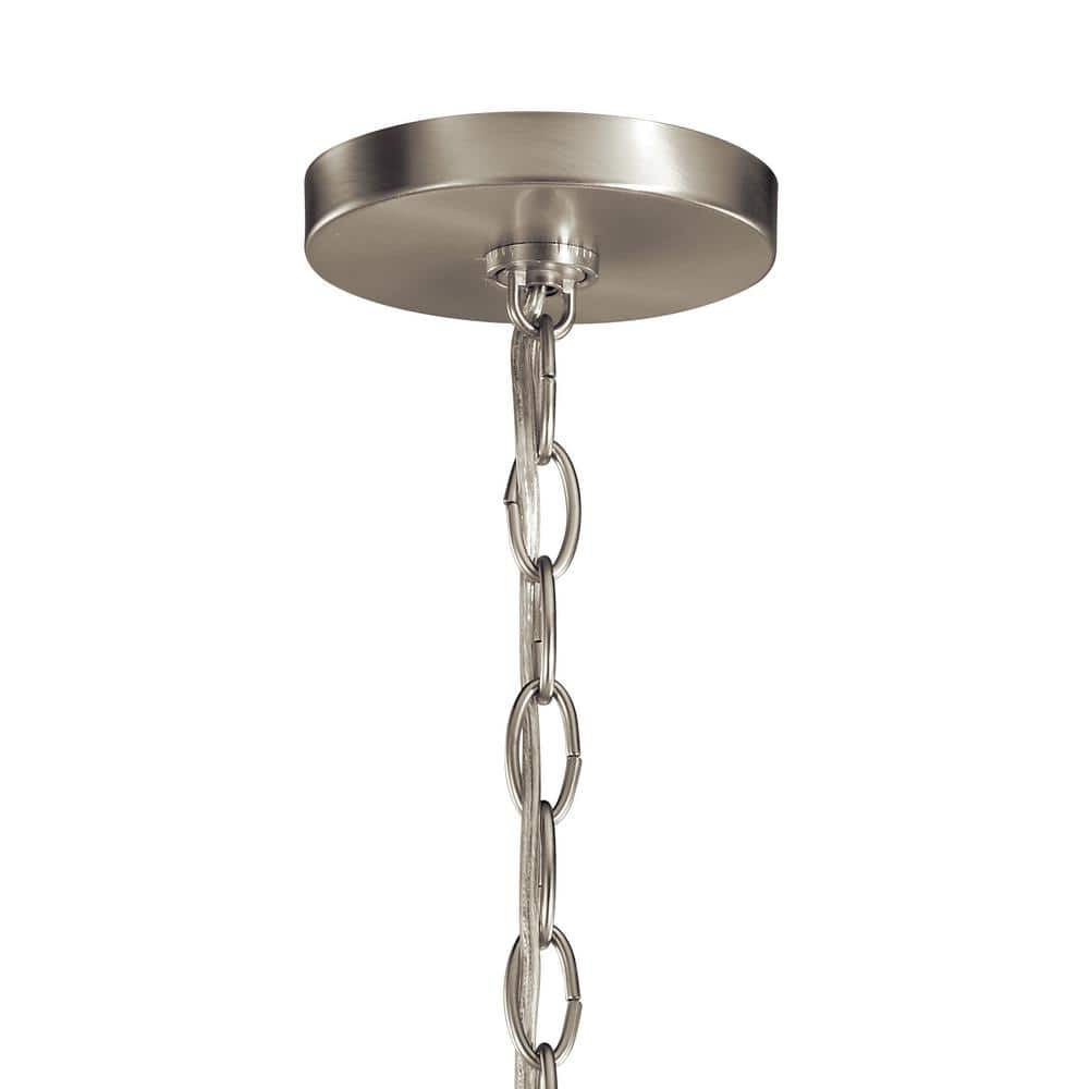 Brushed Nickel 6-Light Modern Candle Chandelier