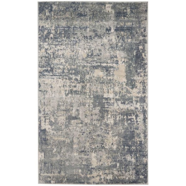 Nourison Concerto Grey/Beige 3 ft. x 5 ft. Textured Contemporary Kitchen Area Rug