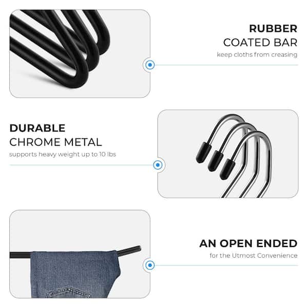 Chrome Metal Pant Hangers Pkg/3